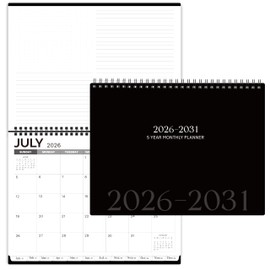 2026-2031 Monthly Planner - 5 Year Planner/Calendar, 9" x 11", 5 Year Calendar 2026-2031 Monthly Planners with Tabs, JUL. 2026 - JUN. 2031, Twin-Wire Binding, Double-Side Pocket - Waterproof Cover