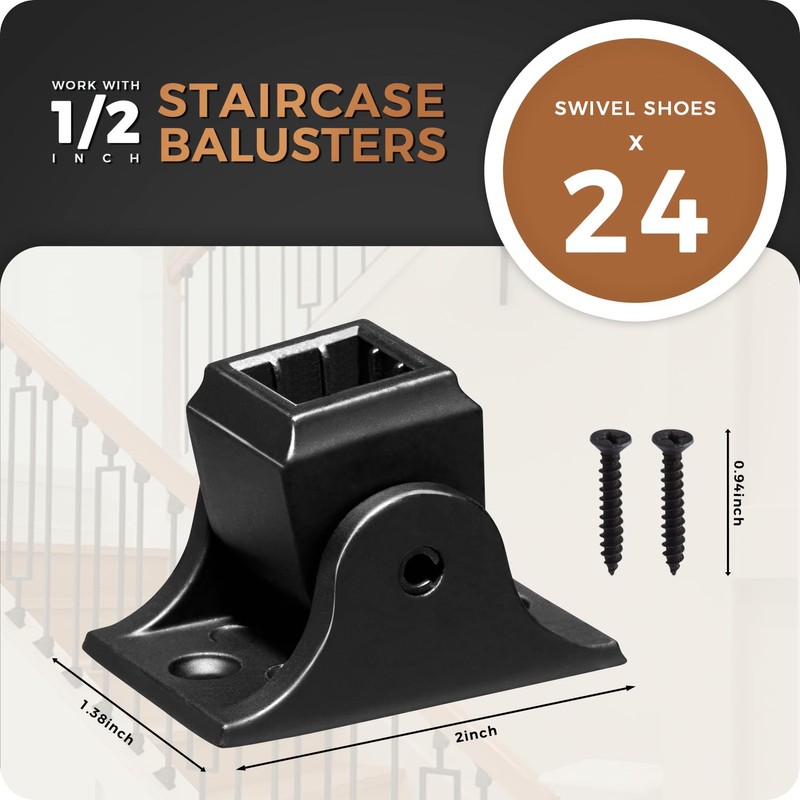 24P Wrought Iron Baluster Shoes Swivel Shoes Come with Screws