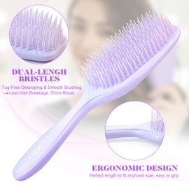 DUAIU Detangler Brush, Detangling Hair Brush for Curly Thick and Fine Hair, Women Men Detangle Hairbrush for Wet Dry Hair Remove Knot Without Pulling