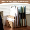 KIRIGEN Wood File Mail Organizer 7 Slots File Paper Holder