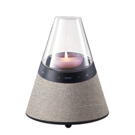 BLUEMAN Bluetooth Speakers Wireless for Home, Candle Holders,White Noise Sounds, TWS Pairing, Real Clear Glass Cover, Decorative Speakers,Designer Artistic Speaker, Light Brown