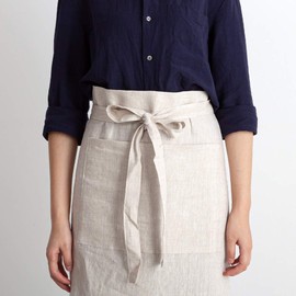 Bonlino 100% Linen Apron Women's Apron - Cooking Apron Women Cooking Apron Long Cooking Retro Bib Apron Kitchen Garden Grill Baecker Waiter Chef Clothing for Wife Mum Grandma Gift, Natural