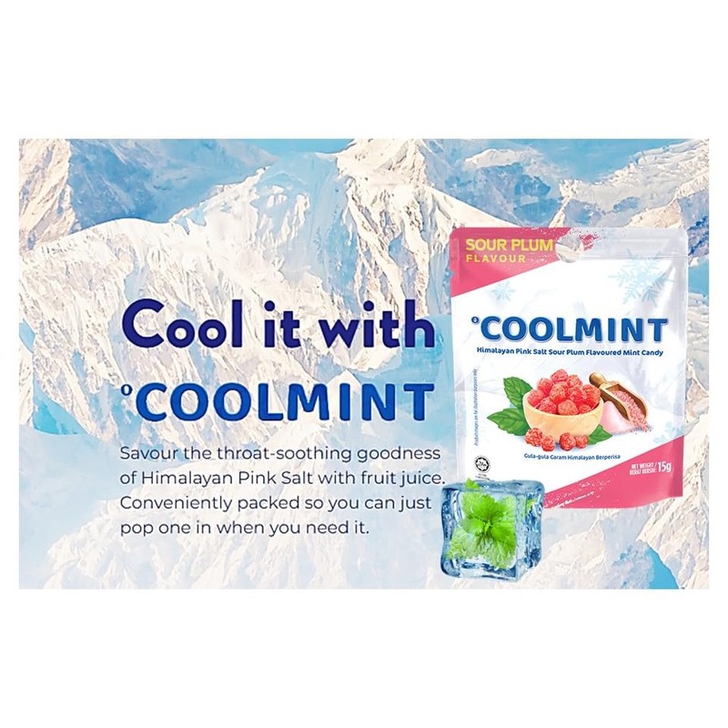 CoolMint himalayan pink salt sour plum flavored mint candy -