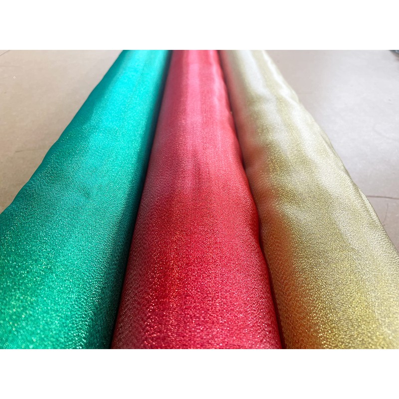 Christmas Fabric Gold Metallic Organza Shimmer Craft Fabric Material