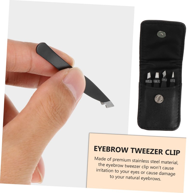 Healvian 1Set Stainless Steel Eyebrow Tweezers Practical Beauty Tool for