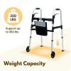iLiving Easy Folding Rolling Walker with Shopping bag Basket and