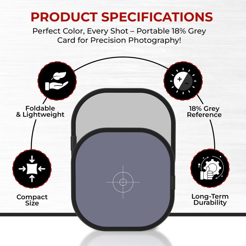 REFLEX CAMERA 12x12" (30x30cm) Foldable Double Sided White Balance 18%