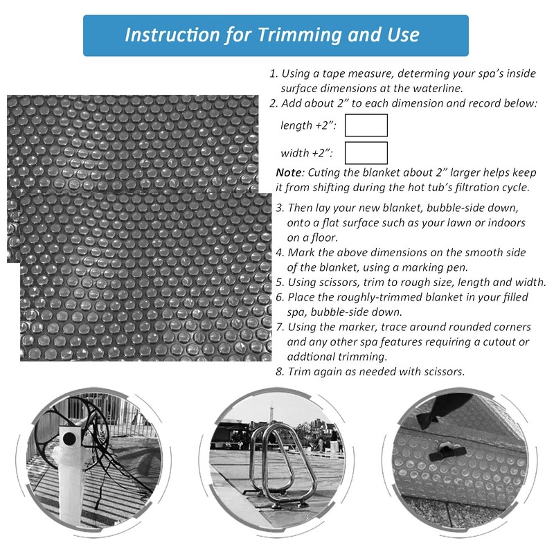 Hot Tub Bubble Blanket - 8 x 8 FT 16-Mil