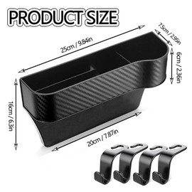 WEZCHUGHAOL Organizador De Relleno De Espacio Para Asiento De Coche, 2 unidades Caja de Almacenamiento para Grietas en el Asiento del Coche,Organizador Universal Multifuncional para el Coche (Marrón)