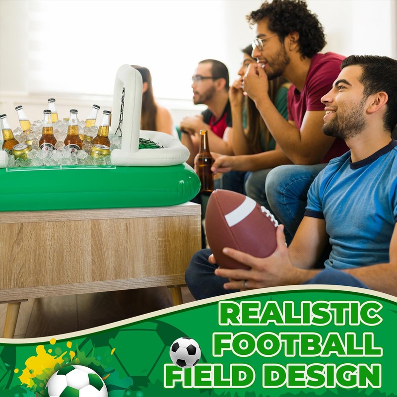 PullCrease 1 Pcs Inflatable Soccer Field Beverage Cooler with Goal