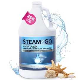 Steam and Go Demineralized Water - Clean Ocean Scent - Cleaning Solution for Steam Mop, Floor Cleaner Solution, & More - Ready-to-Use Multi-Surface Floor Cleaning Solution - No PVC - 128 Fl. Oz