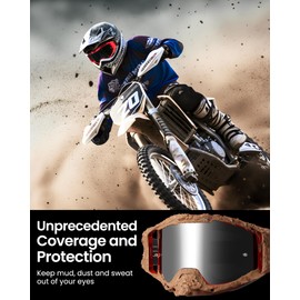 OutdoorMaster Mustang Dirt Bike Goggles - OTG Motocross Goggles for Men, Women, Adult, Youth