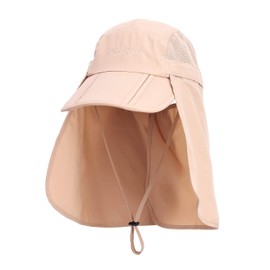 Unisex Safari Cap with Extra Long Neck Protection, Anti UV Foldable Baseball Hat for Camping Outdoor for Head Circumference 50-54 56-60, For children head circumference 50-54 cm - Khkai