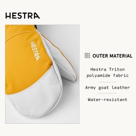 Hestra Army Leather Heli Ski Glove - Classic Snow Glove for Skiing, Snowboarding and Mountaineering, Mustard, 9