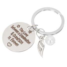 Healvian Grandma Keyring Stainless Steel Keychains Cute Design Backpack Hanging Ornament