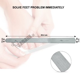 ZAMAHA 3 Pcs Premium Metal Nail Files - Durable Reusable Dual Sided Foot Dresser - Suitable for Professional Pedicure & Manicure - Ergonomic Handle Shape