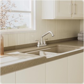 Phiestina Brushed Nickel Utility Sink/Laundry Faucet, 4 Inch Centerest 2 or 3 Hole Rotatable Swivel 360° Spout with Garden Hose Threaded End, with Water Supply Line, BF25-7-BN