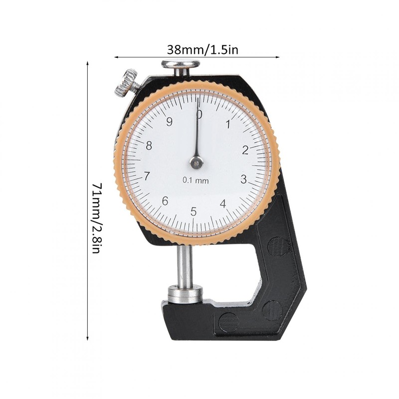 Thickness Caliper, 0~10mm Thickness Gauge Flat Head Thickness Tester Thickness