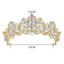 KOMUNJ Women's Bridal Tiara Crown Rhinestone Tiara Crown Crystal Wedding Tiara, Princess Crown, Tiara, Crystal Tiara, for Wedding, Carnival, Theme Party, Pageant, Party, Metal, water diamond