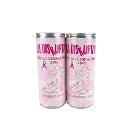 La Disruptiva "Vino que celebra al mundo 2026" Vino Rosado en Lata Garnacha Tinta, Contiene Sulfitos. Orgánico y Vegano, Certificación Ecológica, 250 ml, 12.50% Alc. Vol., Pack de 2