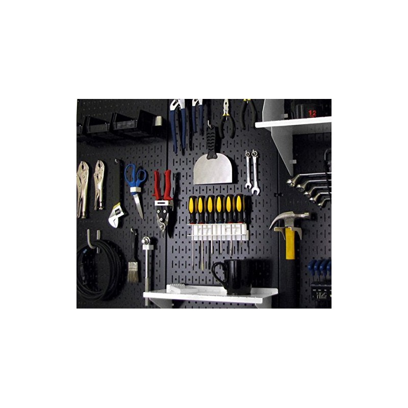 Wall Control 30-P-3232B Black Metal Pegboard Pack - (2) 32"