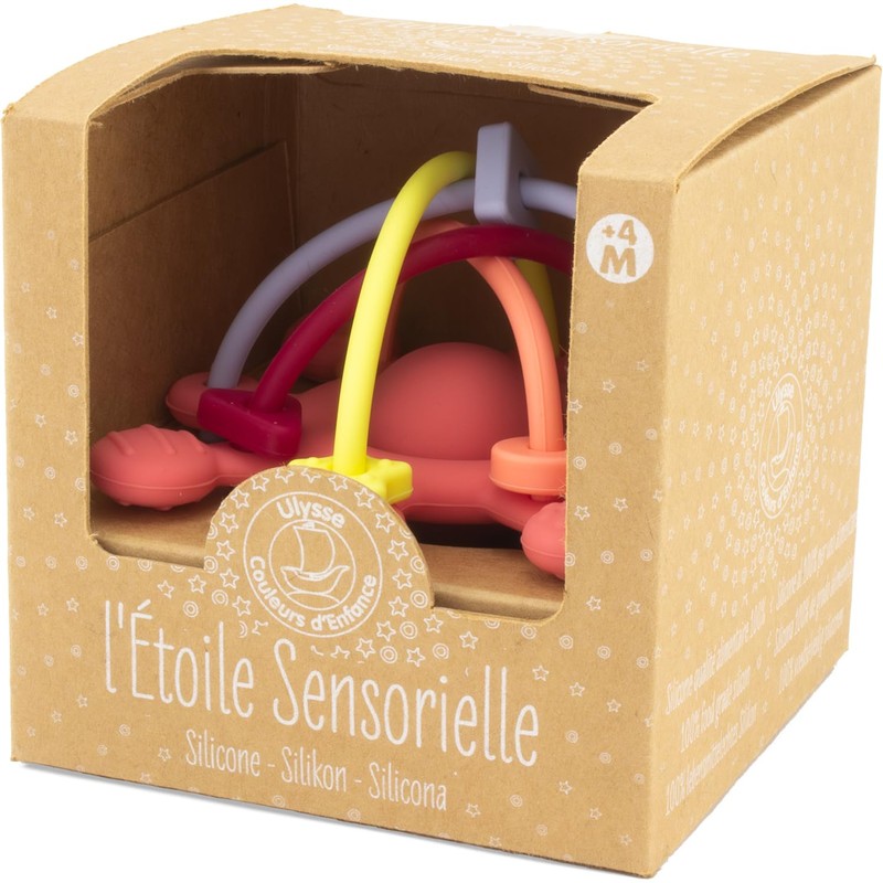 Silikon: Beißring Stern rot Ziegelstein