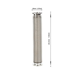 QMINOX SS304 KF25 Vacuum Corrugated Bellows Hose Set Length 200mm Stainless Steel 304 NW25 Flexible Bellow with 2pcs Aluminum Clamp/2pcs Centering Ring/ 2pcs FKM O-Ring (Bellow Length 200mm/7.87 inch)