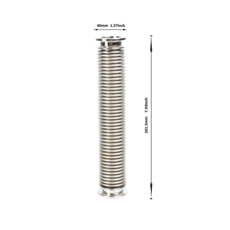 QMINOX SS304 KF25 Vacuum Corrugated Bellows Hose Set Length 200mm