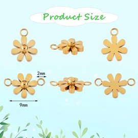 COGCHARGER 12 Pieces Small Flower Charm Connector Daisy Charm Assorted Flower Pendants for Jewelry Necklace Bracelet Earring Making Crafts