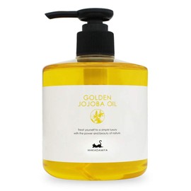 Golden Jojoba Oil 10.1 fl oz (300 ml) (with Pump) Base Oil Massage Oil (For Body Care) Macadamiya