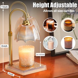 Candle Warmer Lamp with Timer - Electric Wax Melt Warmer with Adjustable Height and Dimmer for Scented Candle Wax, Homer Décor and House Warming Birthday Gifts for Women Mom