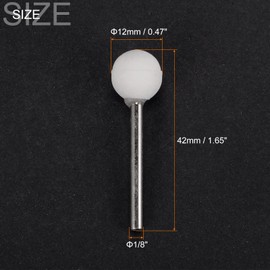 sourcing map Ball Abrasive Mounted Stone Polishing Bits 1/8" Shank 0.47" Diameter White Corundum Grinding Wheel Rotary Tool for Deburring Buffing 10pcs