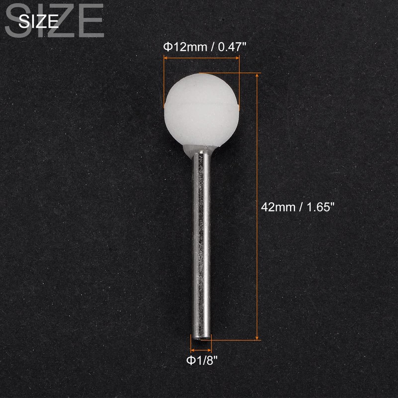 sourcing map Ball Abrasive Mounted Stone Polishing Bits 1/8" Shank