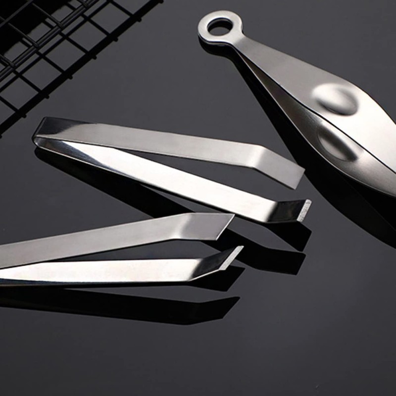 Healvian 3pcs Stainless Steel Poultry Tweezer Set Durable Hair Puller