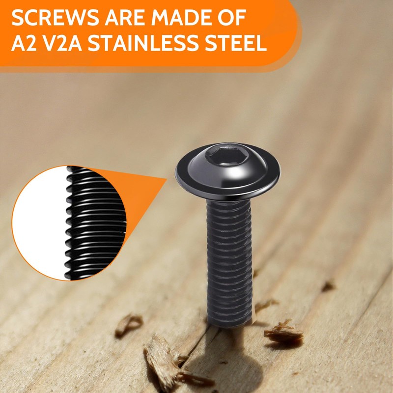 HAISHANG 10 pcs M5 x 16mm Flanged Button Head Socket