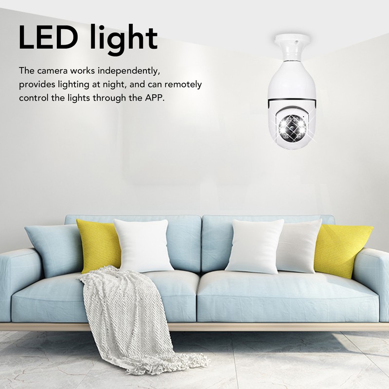 Light Bulb Security Camera Wireless 360 Degree Panoramic View 2