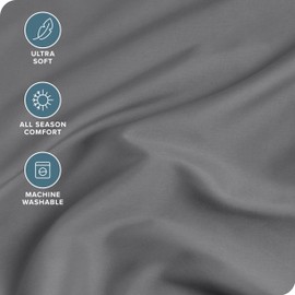 Bare Home 22" Fitted Bottom Sheet - Premium 1800 Ultra-Soft Wrinkle Resistant Microfiber, Hypoallergenic, Extra Deep Pocket (Twin - 22" Pocket, Grey)