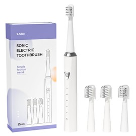 Y-Kelin - Cepillo de dientes ortodóntico, cepillo de dientes eléctrico de ortodoncia sónico para adultos y niños, cerdas suaves, 2 cabezales de cepillo cóncavos y 2 cabezales de cepillo convexos, 5