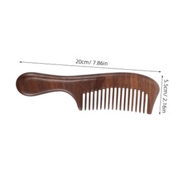 Healeved Long Handle Sandalwood Comb for Women Natural Hair Care Styling Tool Versatile Use for Fine Thick Curly Straight Hair Elegant Design with Soothing Aroma