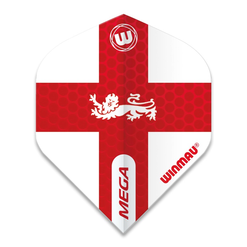 WINMAU Mega Standard England Dart Flights - 10 sets per
