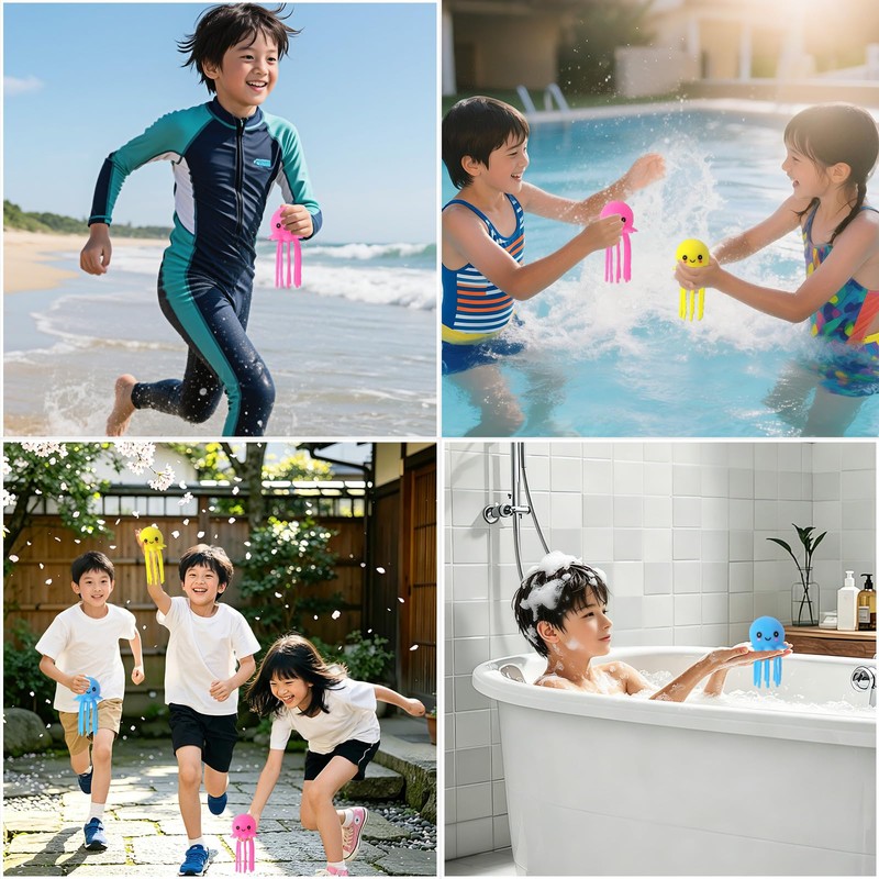 Neiang Octopus Shape Water Balloons, Set of 3, Water Play,