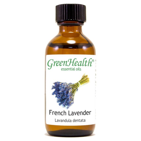 French Lavender – 2 fl oz (59 ml) Glass Bottle w/ Cap – 100% Pure Essential Oil – GreenHealth