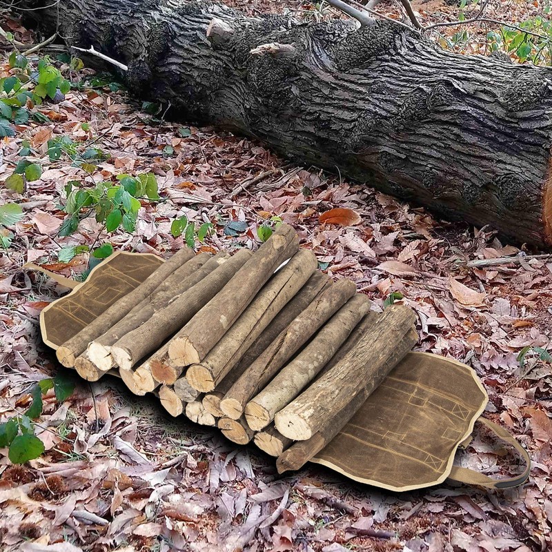 BHD Firewood Fireplace Carrier Logs Tote Holder 20 oz Waxed