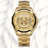 FORSINING Geometry Hollow Automatic Mechanical Men Watch Wristwatch (Gold Dial