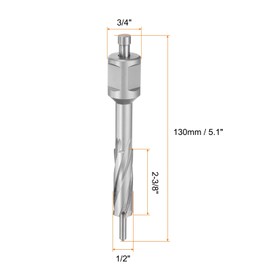 HARFINGTON Annular Cutter 1/2" Dia 2-3/8" Depth 3/4" Shank TCT Cutting Drill Bits with Pin for Magnetic Drill Press