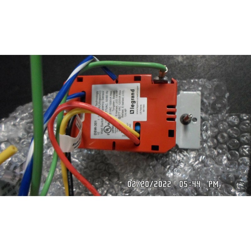 Legrand DSW-301-R Dual Tech Wall Switch Occupancy Sensor, 120/277V, Red-