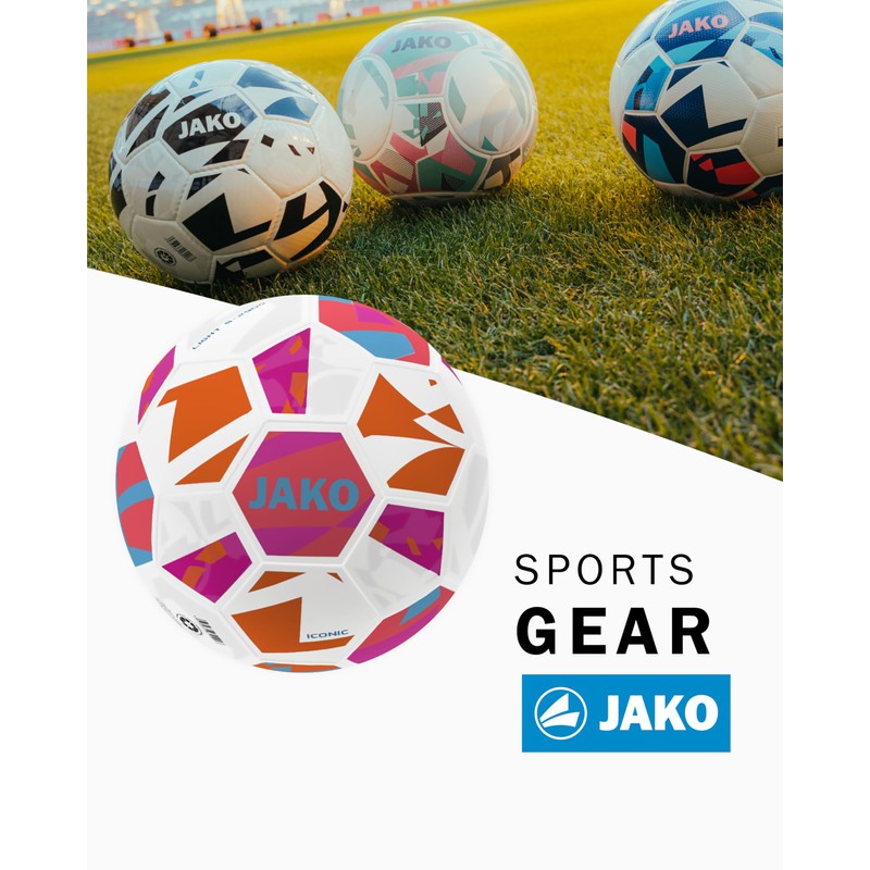 JAKO Lightball Iconic, White/Coral/Pink, 4 (350 g)