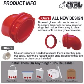 nwquailfarm.com QUAIL & BABY CHICK PORT FEEDER - 16 FEEDER PORTS NO WASTE FEED SAVER - White