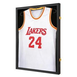 3-PACK Black Solid Wood Jersey Shadow Box Display Frame, UV Protection Wall Mount Storage Case for All Kinds of Athlete Jerseyscolor: Black, size: 23*31 INCH