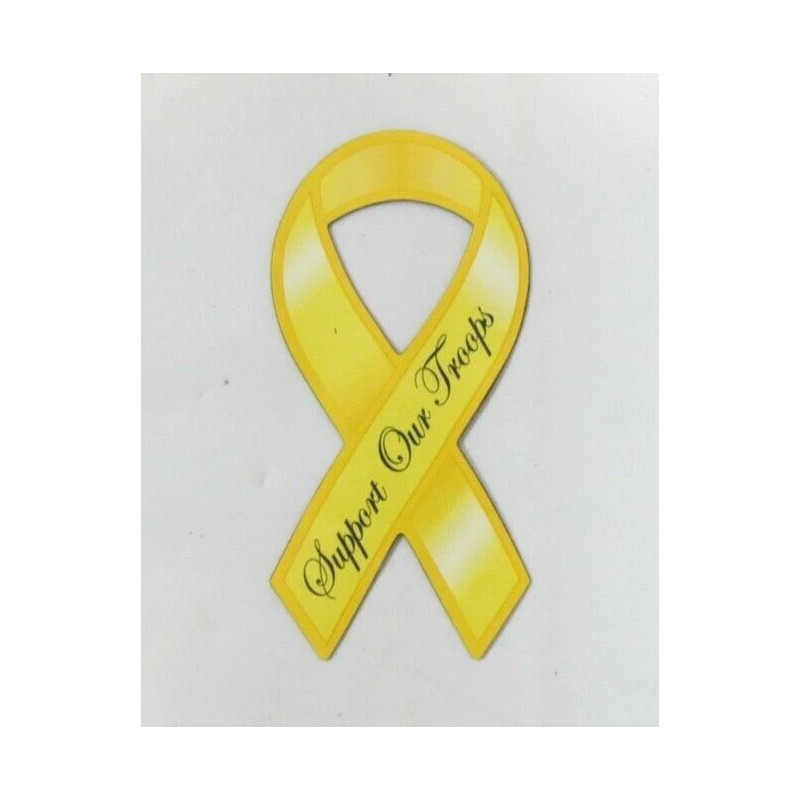 New Single Support Our Troops 4" Mini Military Ribbon Auto